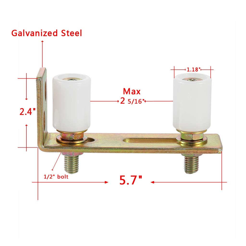 Skelang Slide Gate Guide Roller with L Post Bracket, 2-5/16", Silver