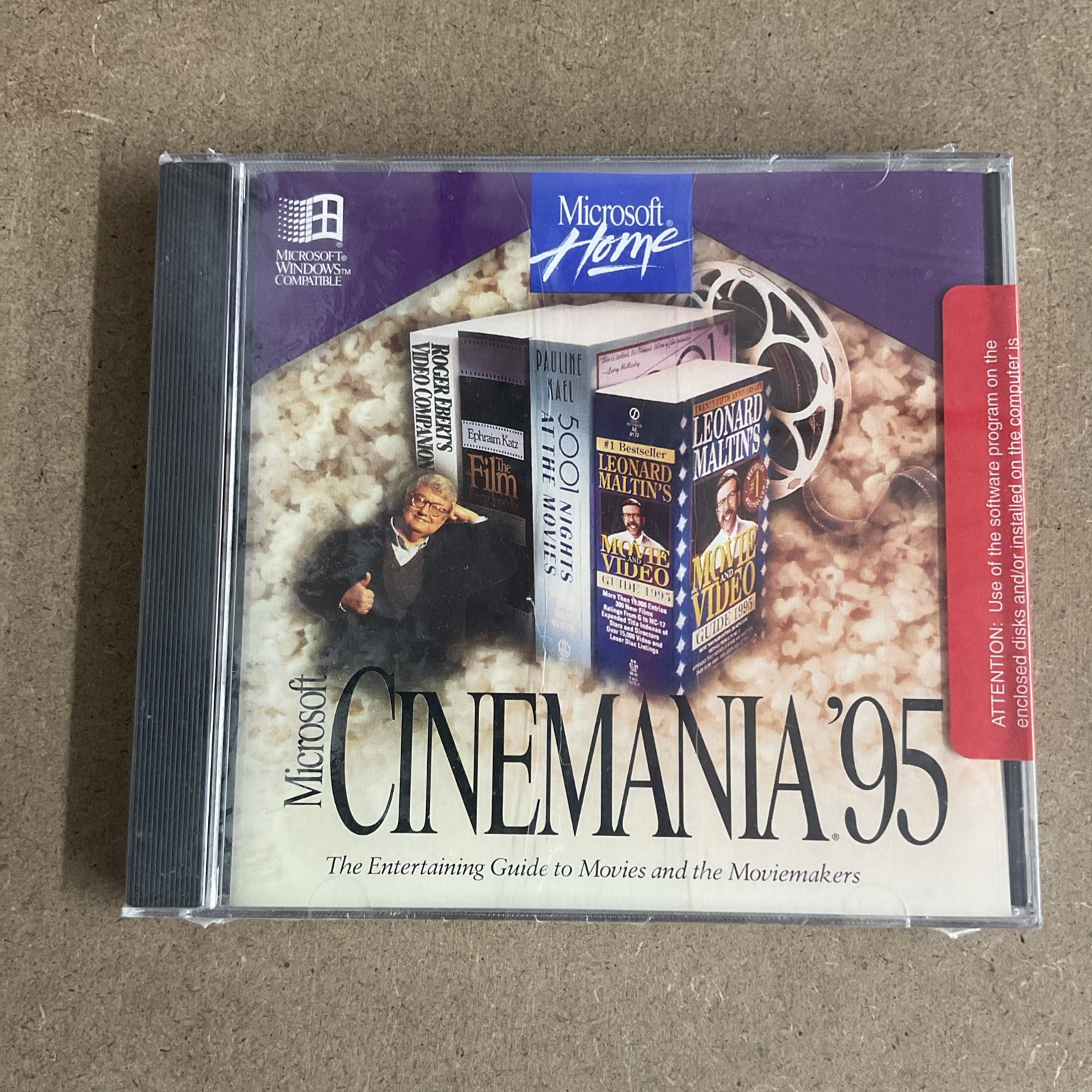 Microsoft Cinemania '95 Windows CD-ROM New Sealed
