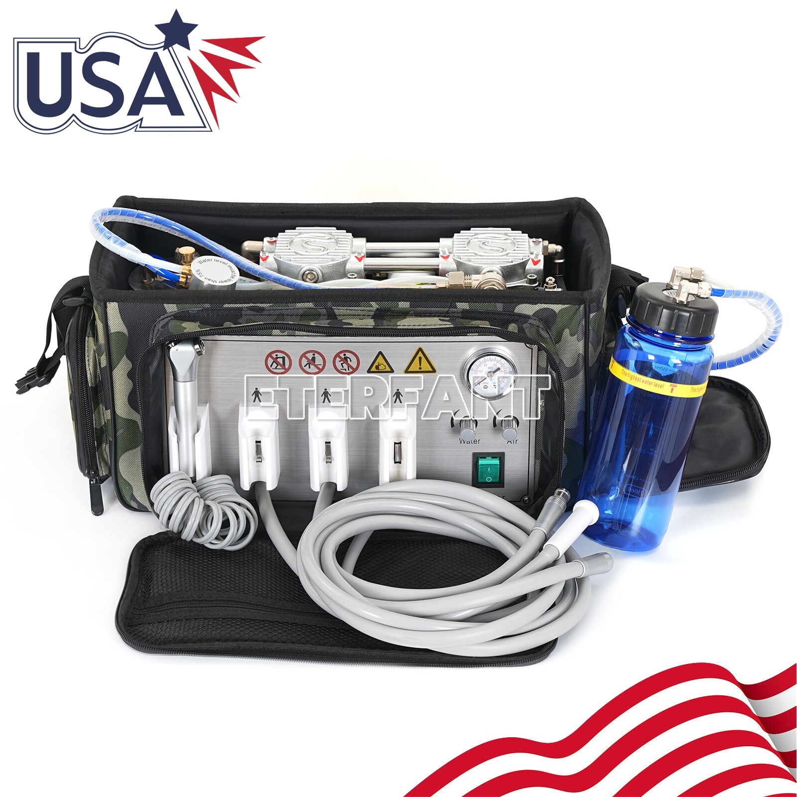 Portable Dental Delivery Unit Bag Air Compressor Suction System 4 Hole BD-401