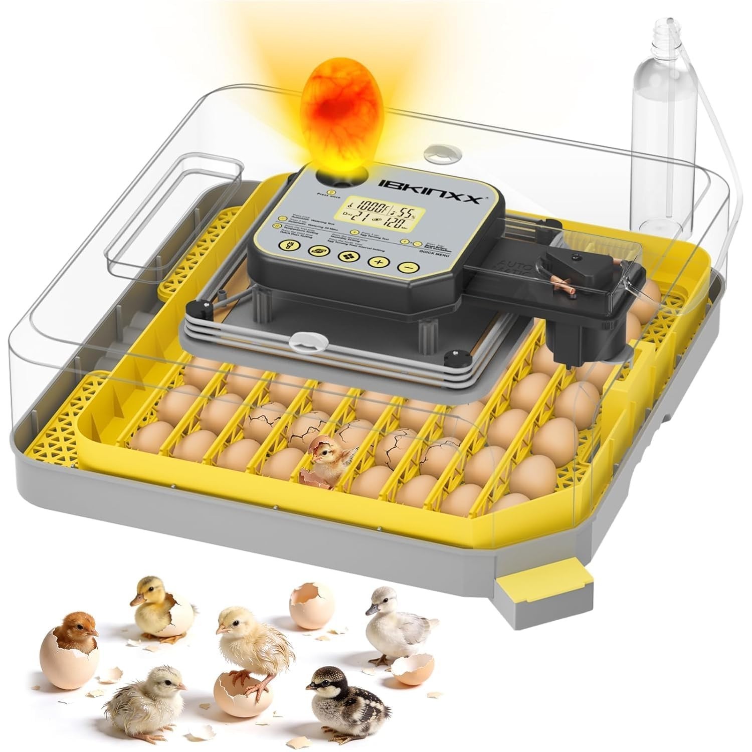 48 Egg Incubator with Automatic Turner and Precision Humidity Control Yellow