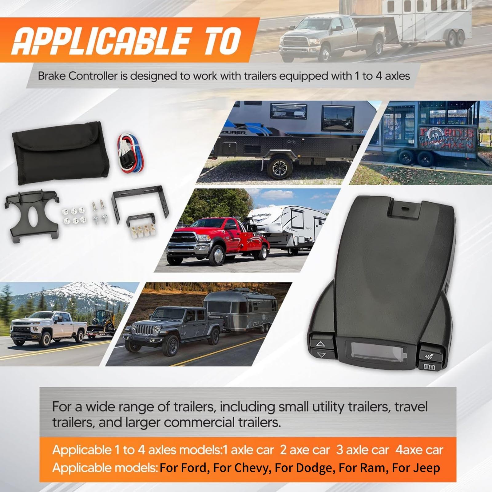 Replacement for Ram Electric Trailer Brake Controller Module Kit 90195 Easy Fit