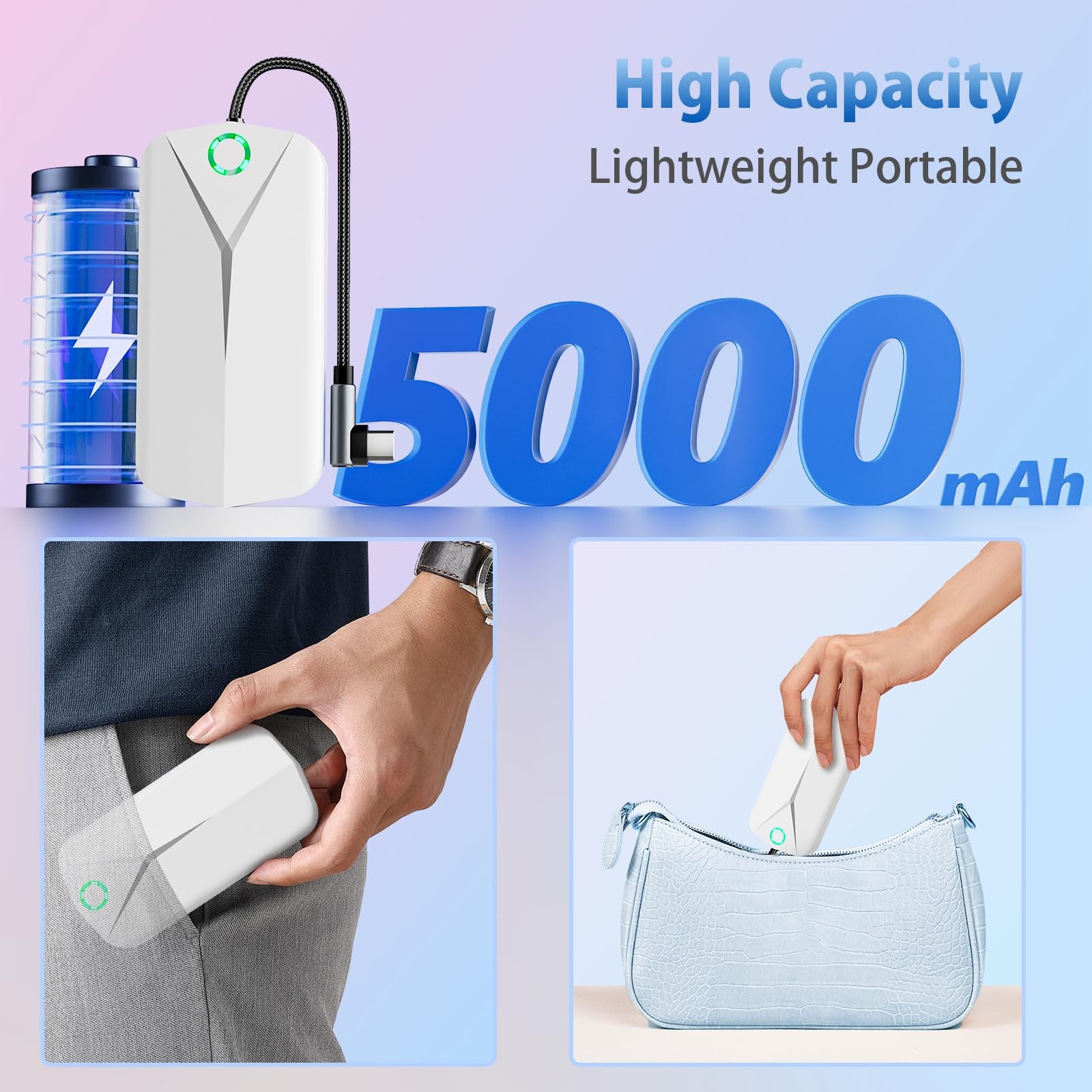 Battery Pack for Meta Quest 3/2, 5000mAh Extended Battery Charger for Oculus ...