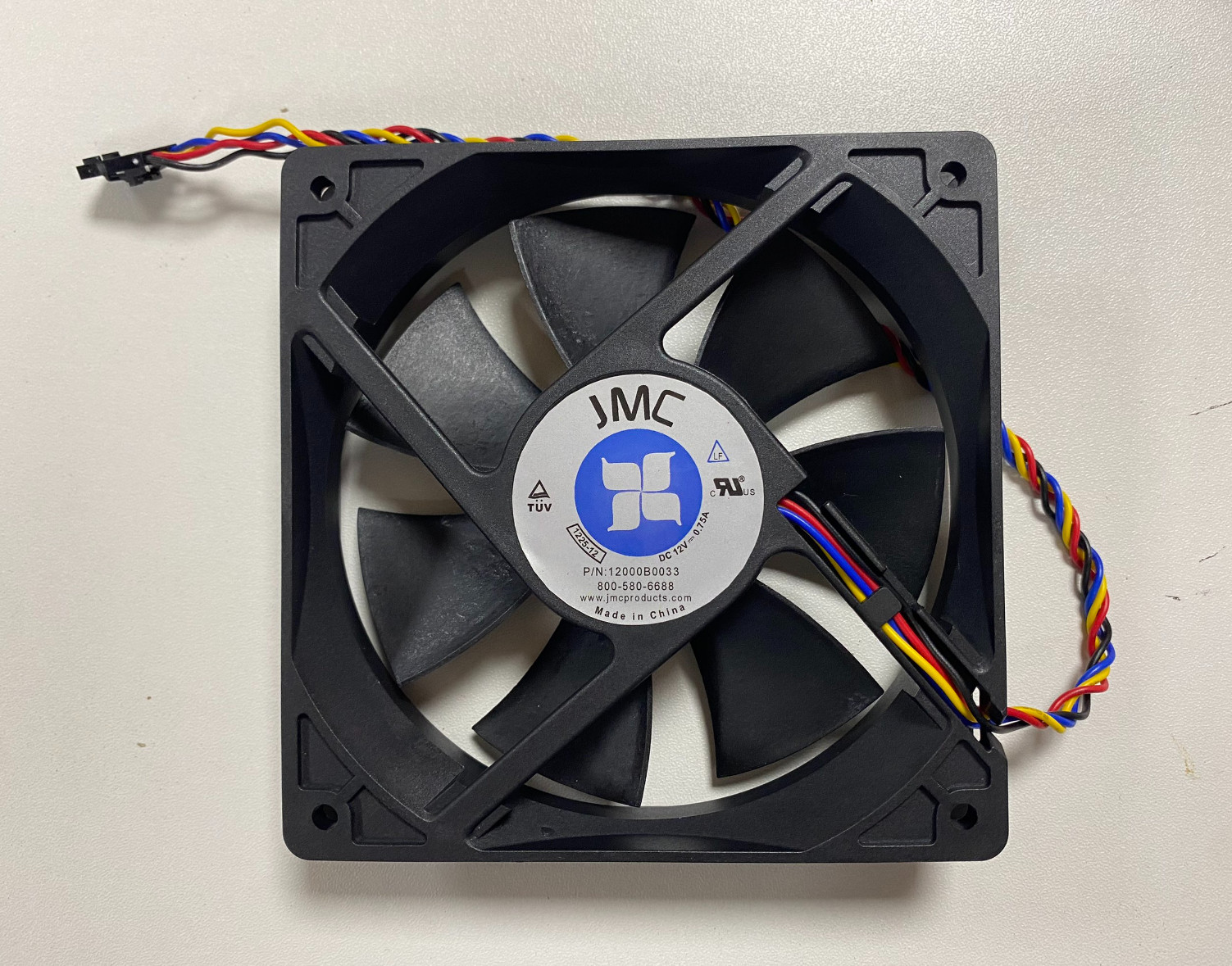 JMC 12000B0033 1225-12 12V 0.75A 12cm 12025 4pin Case Cooling Fan AMK