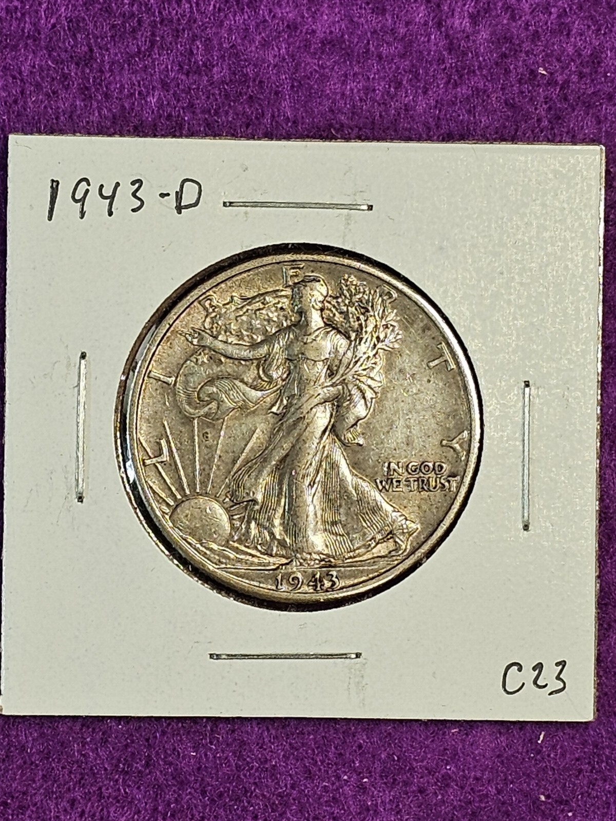 1943 D Liberty Walking Silver Half Dollar