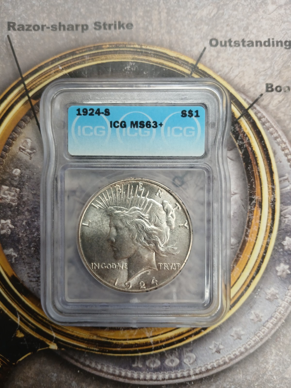 Silver 1924 S ICG MS63+ Peace Dollar   TP-9399