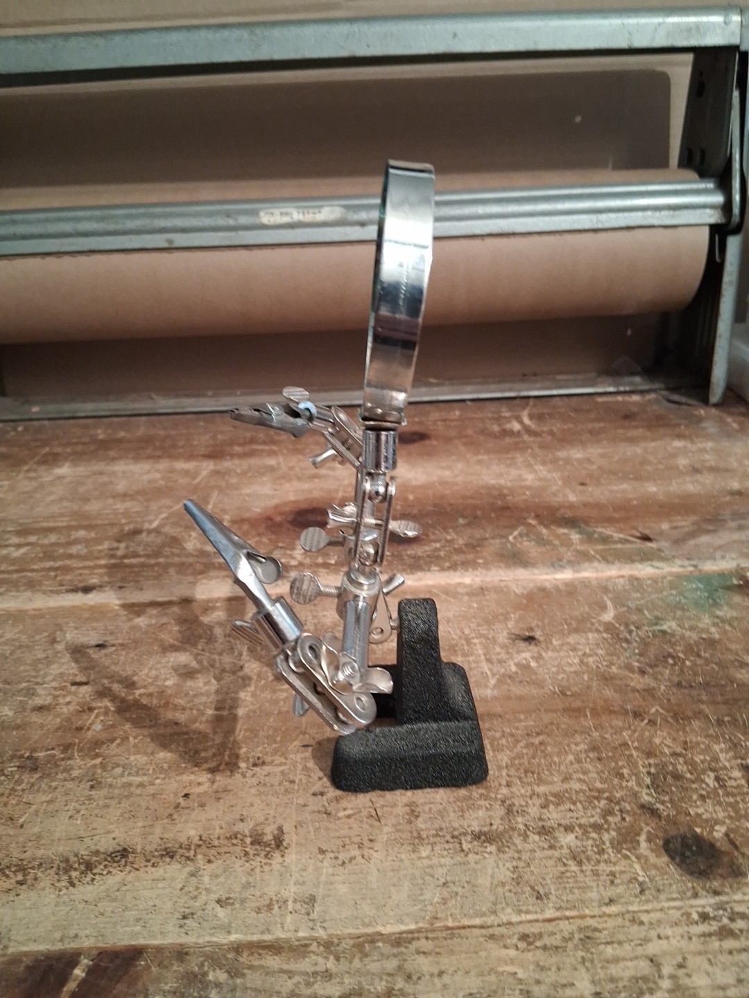 Third Hand Adjustable Fly Tying Tool Stand Magnifying Glass Alligator Clips