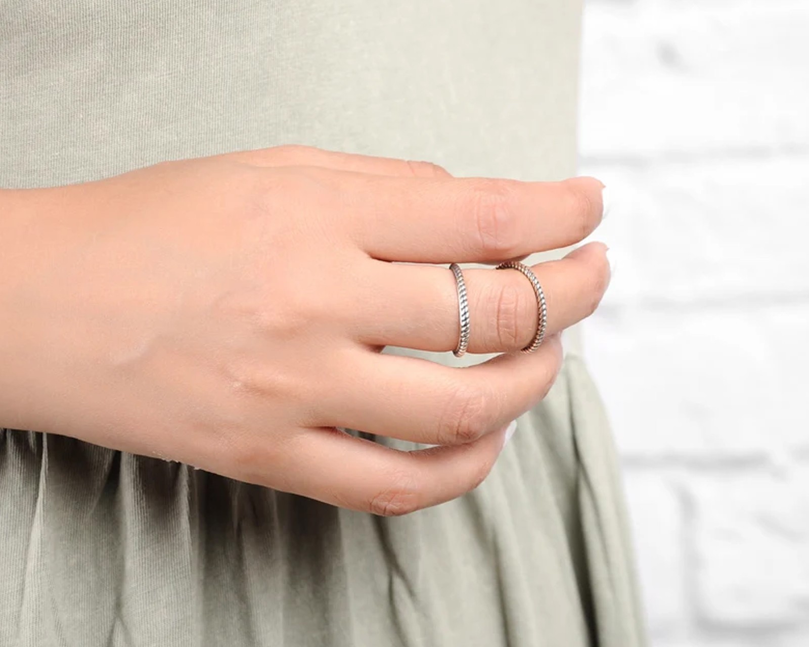 Solid 925 Sterling Silver Twisted Knuckle Adjustable Thumb Arthritis Splint Ring