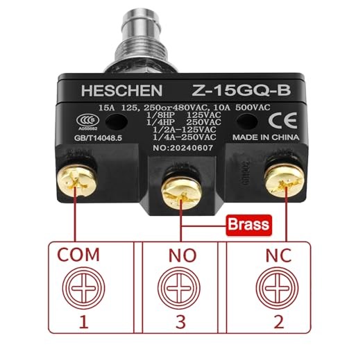 General Purpose Micro Switch Z-15GQ-B, Panel Mount Plunger, Medium OP, 3