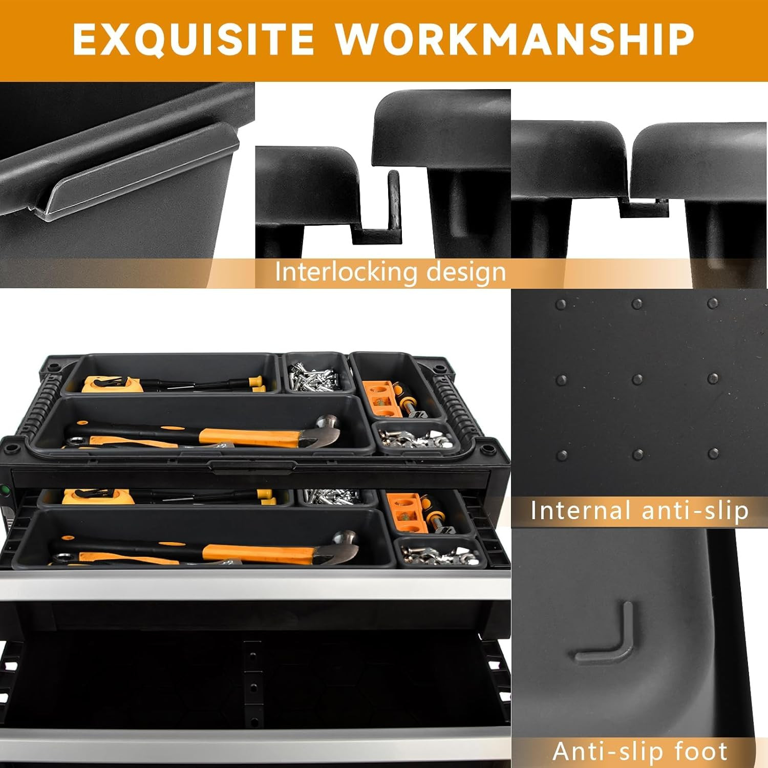 Tool Box Organizer Tray 60 PCS Toolbox Organization Storage