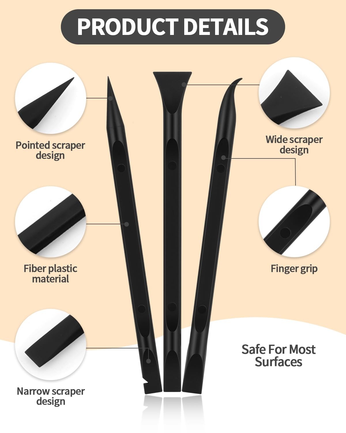 12 Pack Carbon Fiber Plastic Scraper Pen Tool Non-Scratch Car Kitchen Use