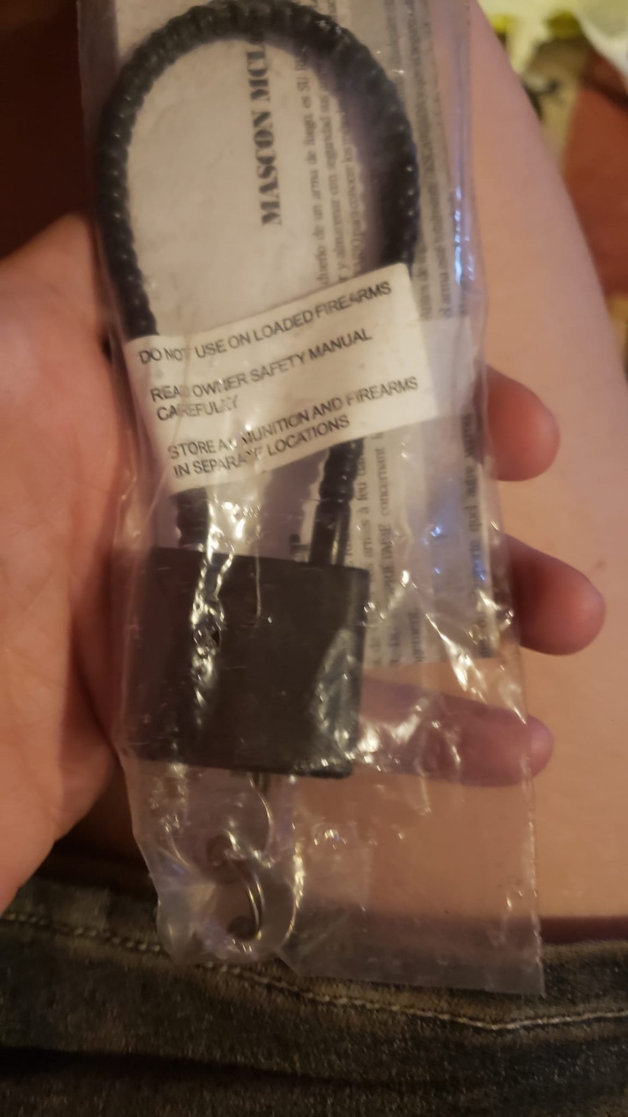 Mascon MCL01 -P  Firearms Gun Lock and 2 Keys New. Black Cable.