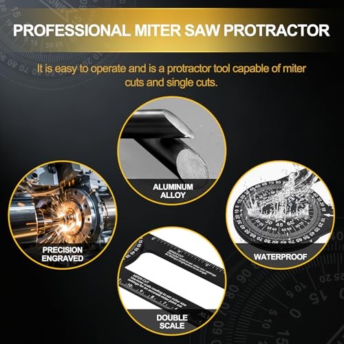 7.3-Inch Aluminum Miter Saw Protractor, Precision Angle Finder for Inside &