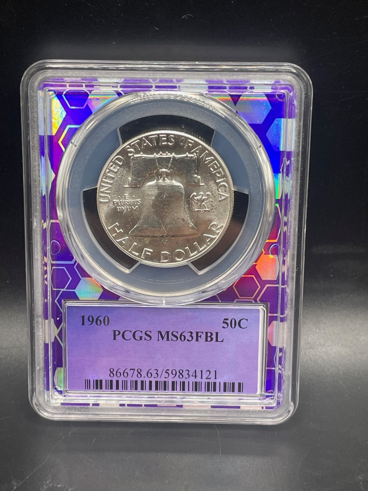 1960 Franklin Half Dollar 50c PCGS MS63FBL   Trader Bea Purple Core