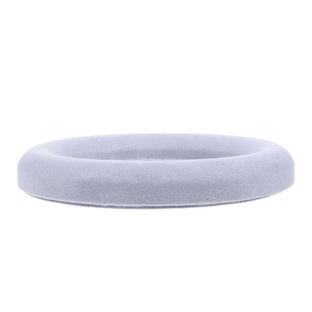 Round Soft Surface Jewelry Display Plate Light Grey Velvet for Necklaces