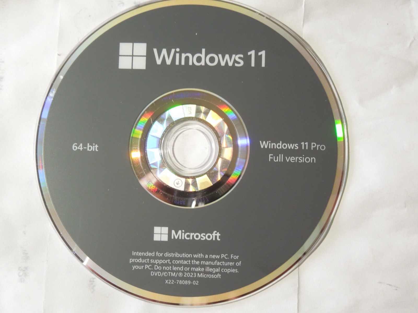 Windows 11 22H2 dead key disk X22-78089-02