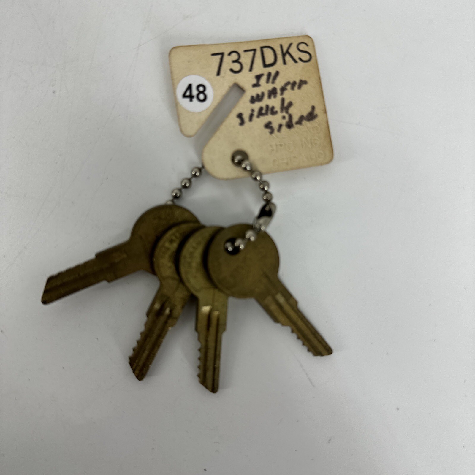 SET OF 4 Illinois 737DKS Wafer Single Sided Lock Guide Master Key Set #1-4
