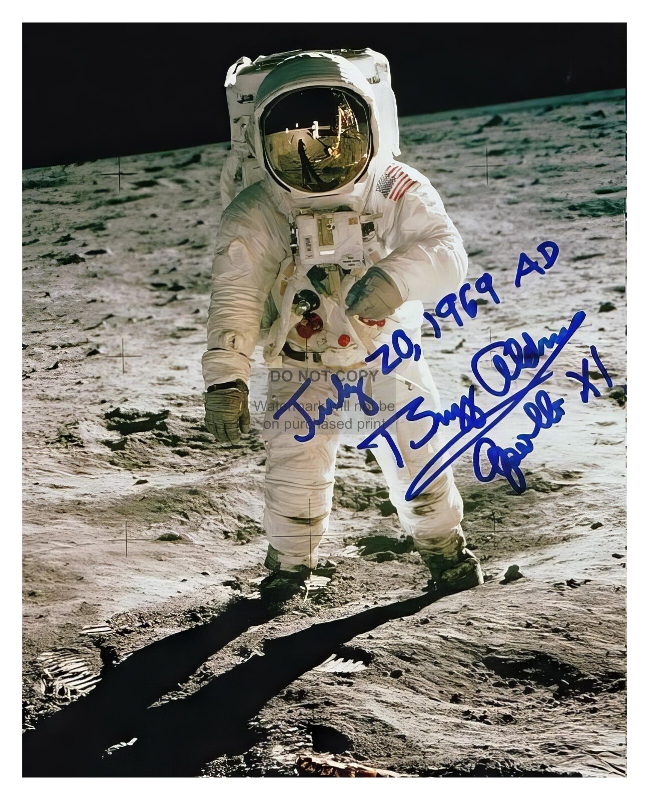 BUZZ ALDRIN LUNAR LANDING APOLLO 11 AUTOGRAPHED 8X10 PHOTOGRAPH REPRINT