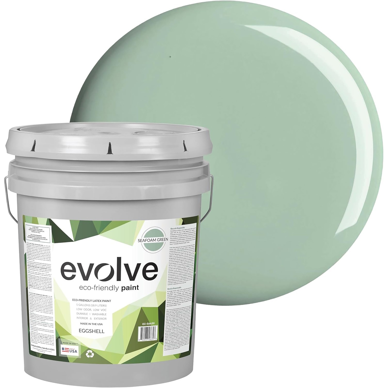 Evolve Paint & Primer: Interior & Exterior surfaces Seafoam Green 5gal