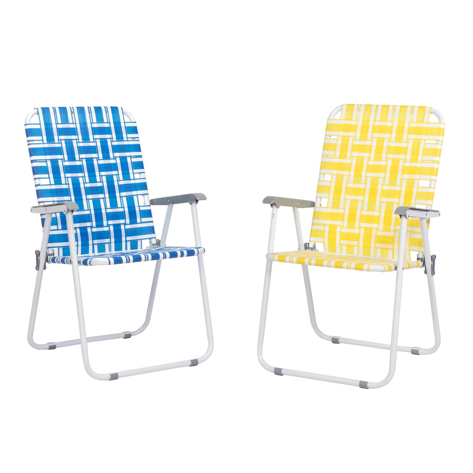 2-4 PCS Folding Webbed Lawn Beach Chairs Heavy Duty Portable Garden Outdoor