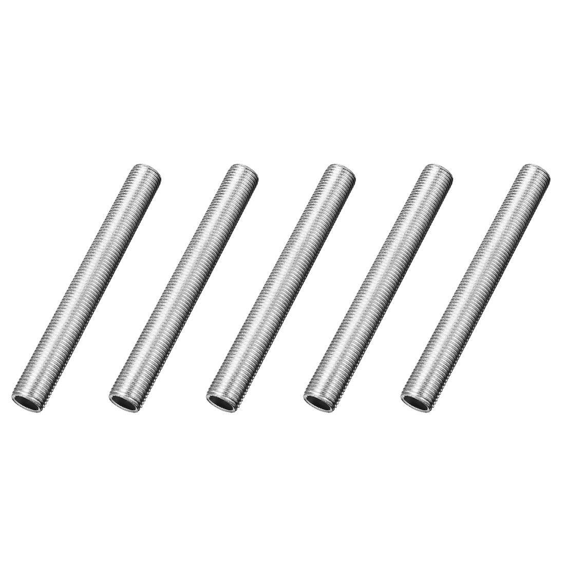 5Pcs Zinc Plated Lamp Pipe Nipple M10 80mm Length 1mm Pitch Threaded