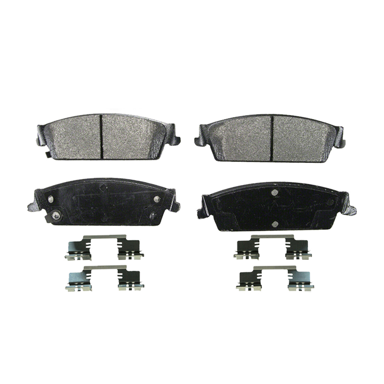 Front + Rear Ceramic Brake Pads Hardware for Escalade Avalanche Silverado Tahoe