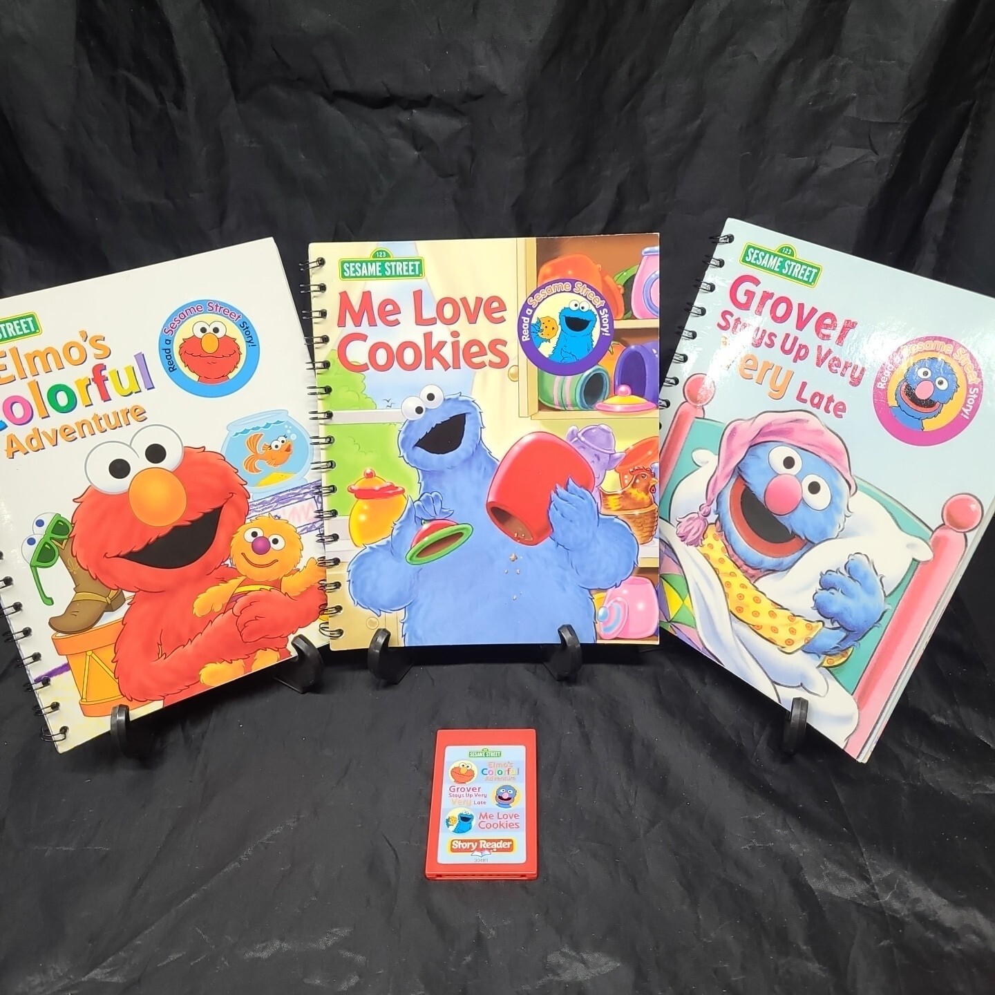 Story Reader Book Lot, Sesame Street w/ Cartridge, Elmo, Grover, Cookie Monster