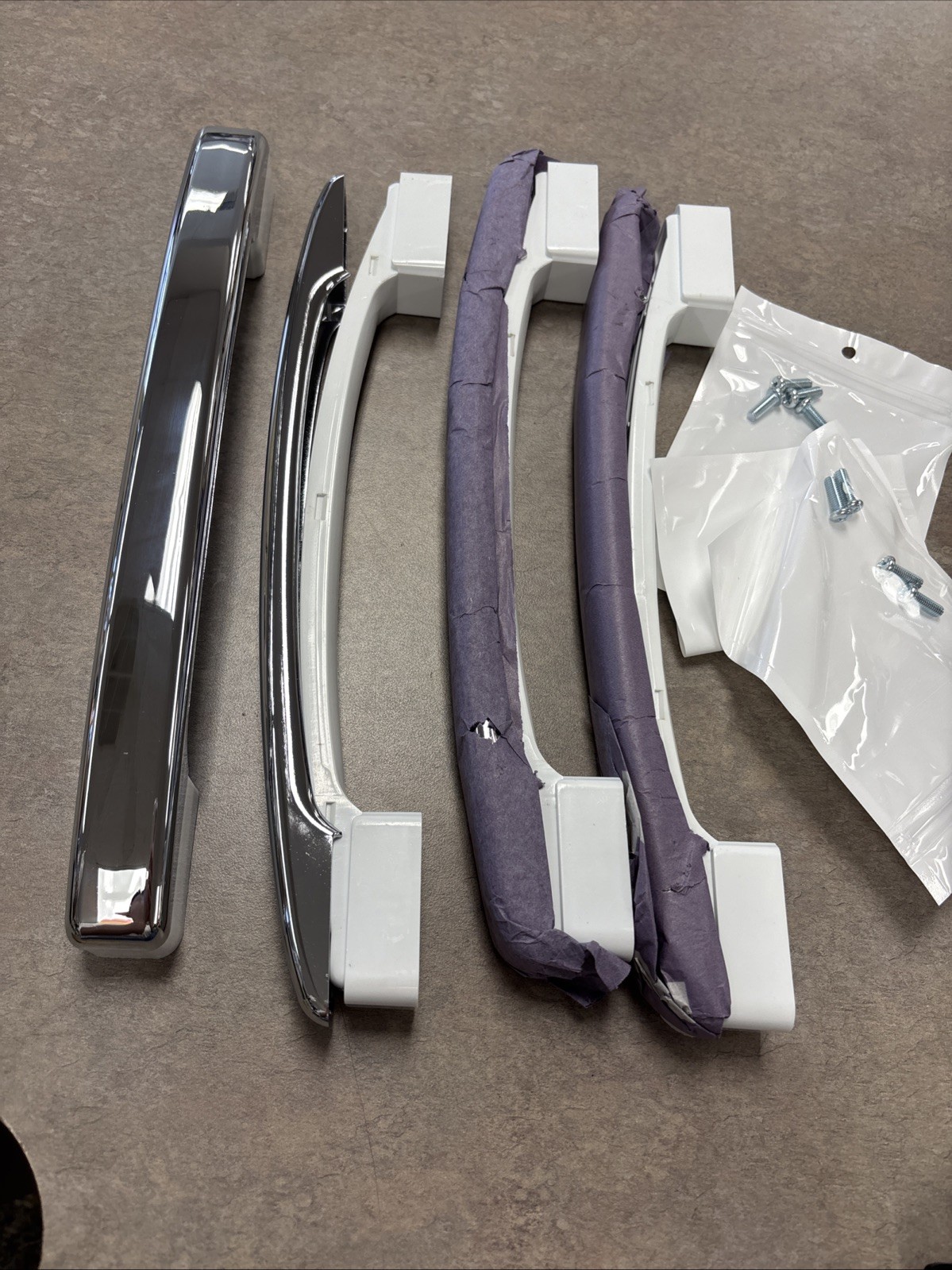 Universal Plastic Handle with Install Kits for Refrigerator, Cabinets. Set Of (4