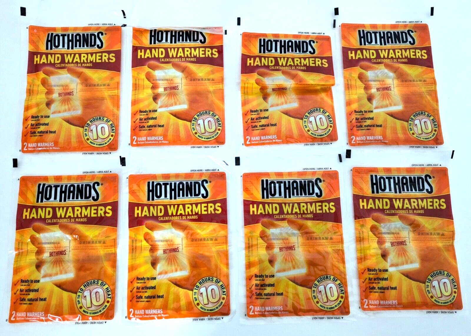 Hand Warmers Up to 10 Hours of Heat HotHands 8 packs of 2 Expiration 04/27 NEW