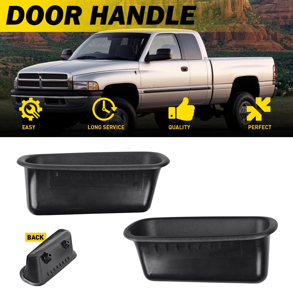 Pair For 1994-2002 Dodge Ram 1500 2500 3500 Front RH LH Door Pull Handle Cup EXF