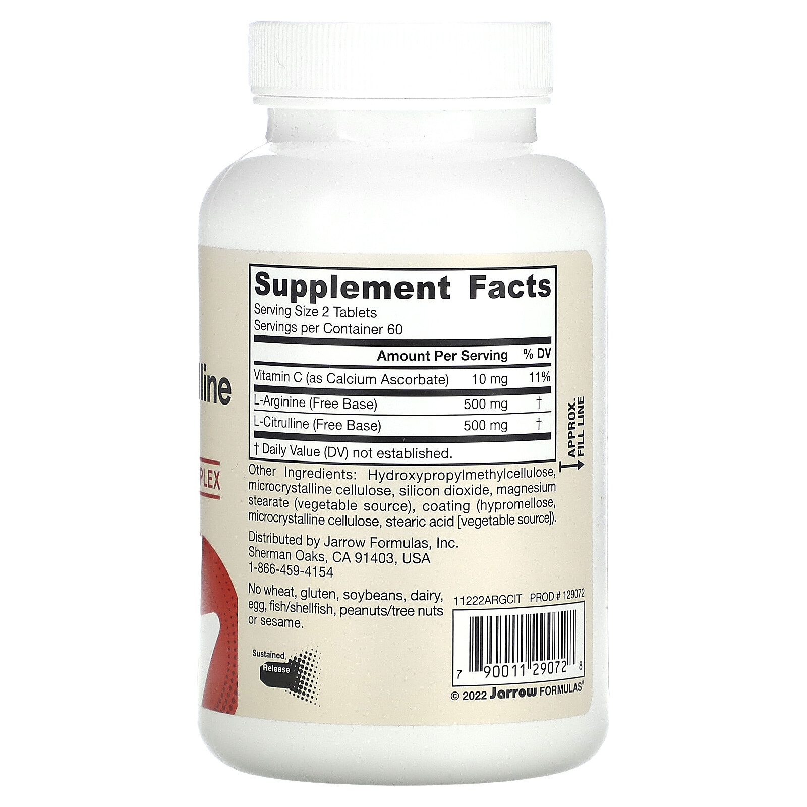 Arginine-Citrulline Sustain, 120 Tablets