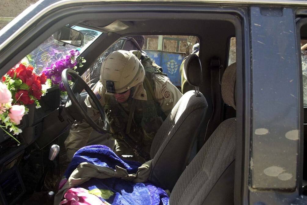 2003 Afghanistan 504th PIR Searches Car Kandahar Army Airfield 4x6 Photo