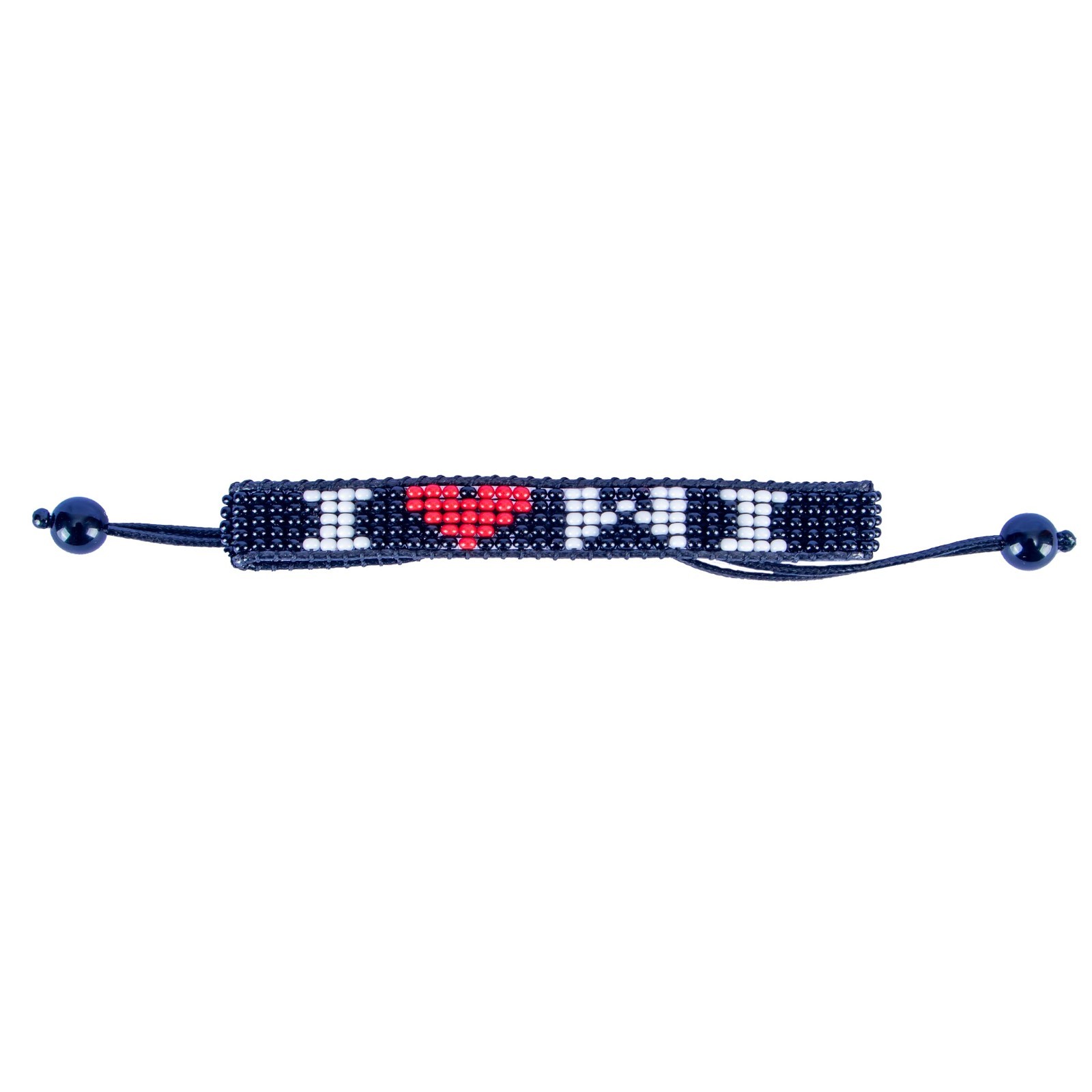 I Love Wisconsin Beaded Bracelet: Handcrafted & Adjustable String, Unisex Boho.