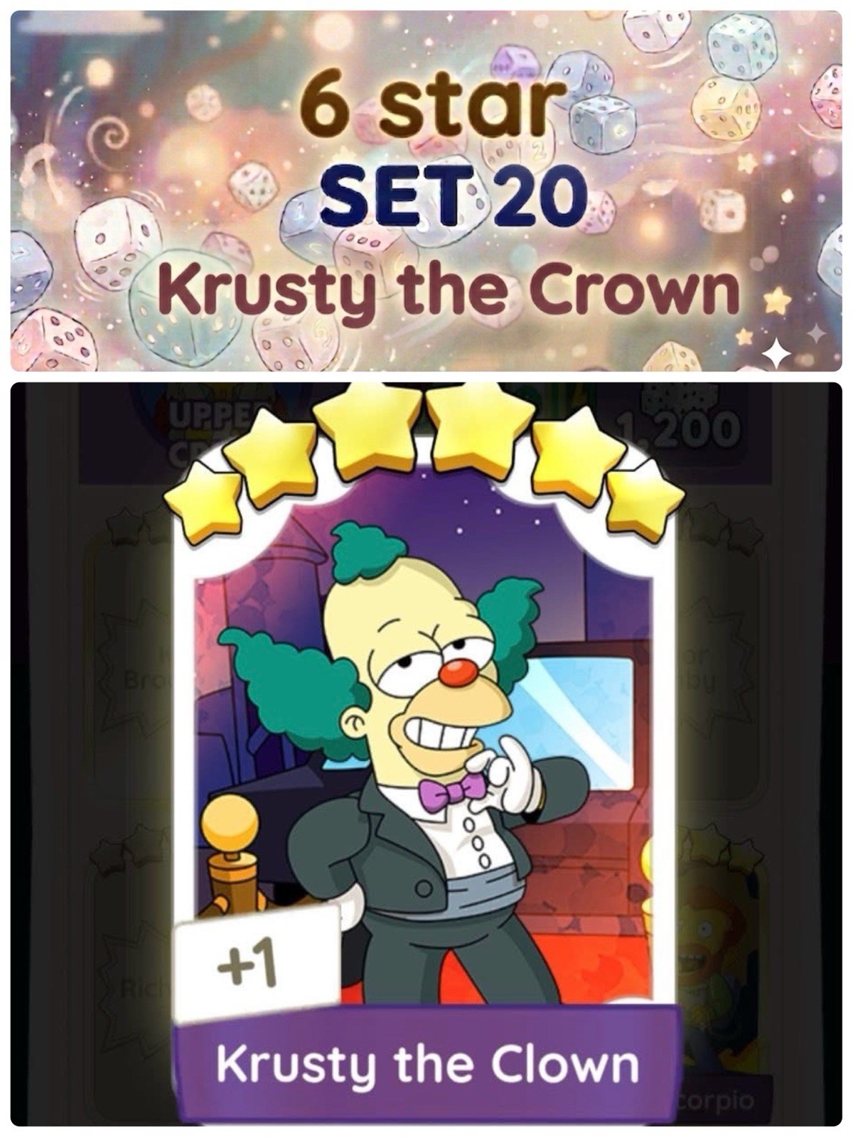 Krusty the Crown - 6 Star - Set 20 Monopoly go