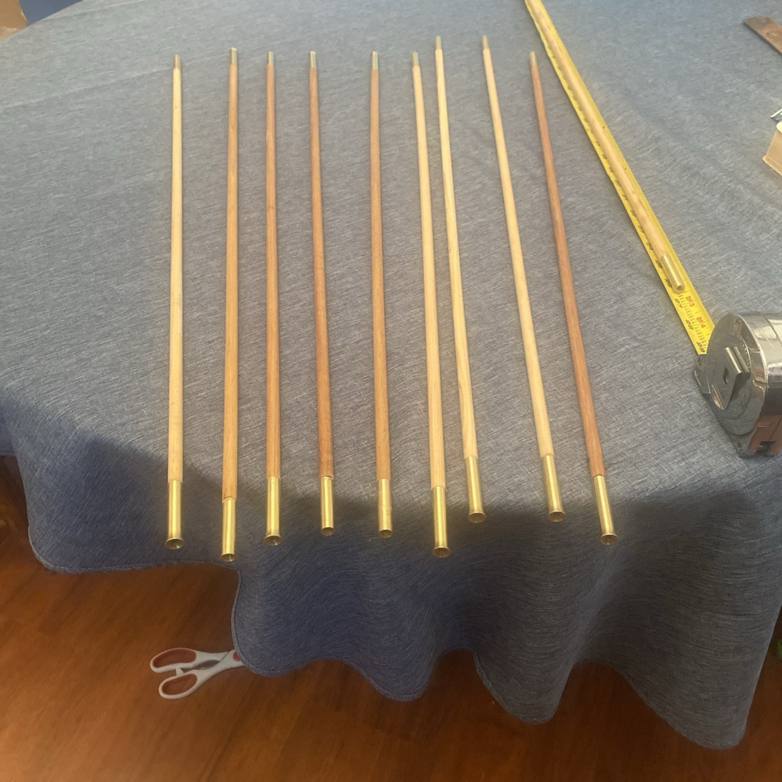 Custom Length Hickory Ramrods (any) L X 3/8” D (Read Discription for instruct).