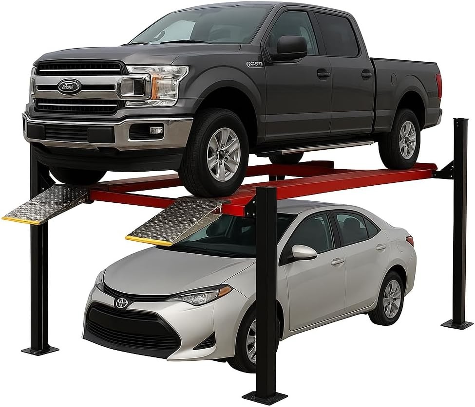 NEW 3.0HP 9500Lbs 4 Post Car Lift Four Post Parking Lift 4-Post Auto Lift Garage