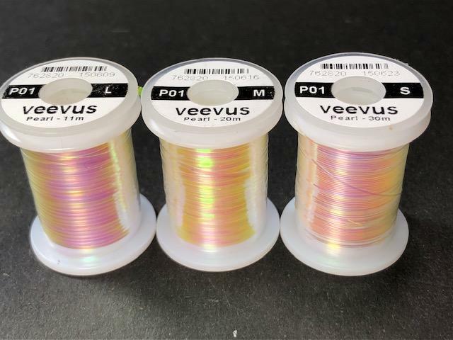 VEEVUS PEARL TINSEL. FLY TYING. FLAT MYLAR. YOU PICK SIZE, FLAT RATE SHIPPING.