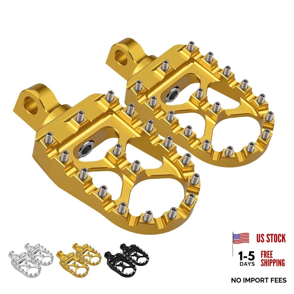 CNC Wide Foot Pegs 360° Roating MX Chopper Bobber Style for harley Dyna Gold