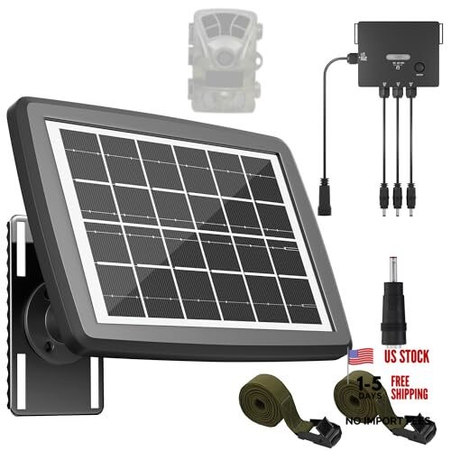 Solar Panel for Trail Camera, 4500mAh Solar Battery Charger with Built-in 3W