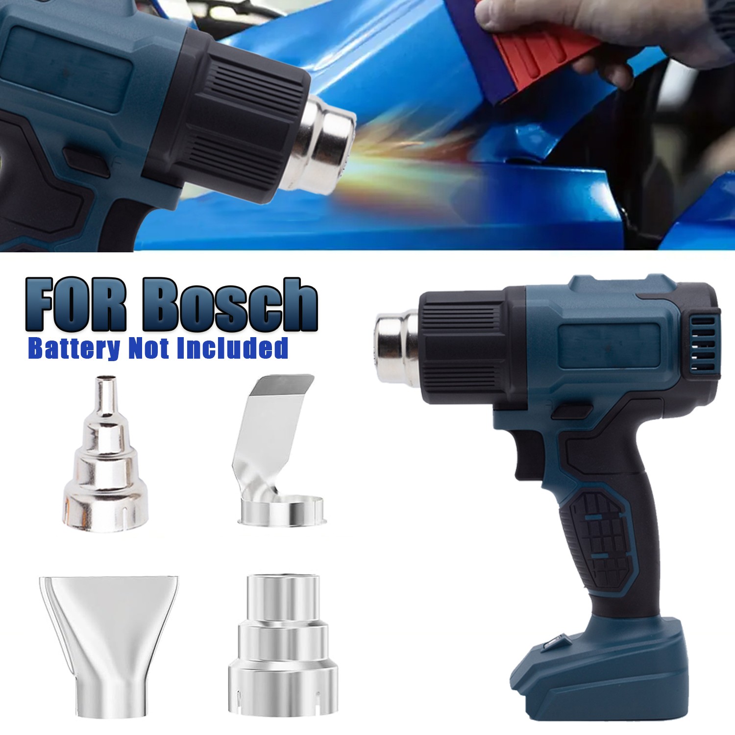 360W Heat Gun For Bosch 18V Li-Ion Battery Hot Air Gun Kit 4pcs Nozzles DIY Kits