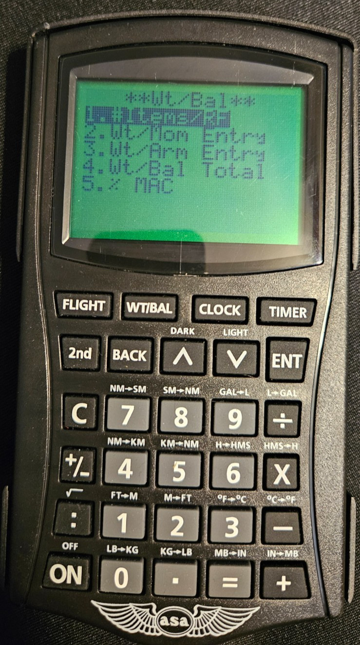 ASA CX-2 Electronic Flight Computer Aviation Calculator Works Missing Batt Cover