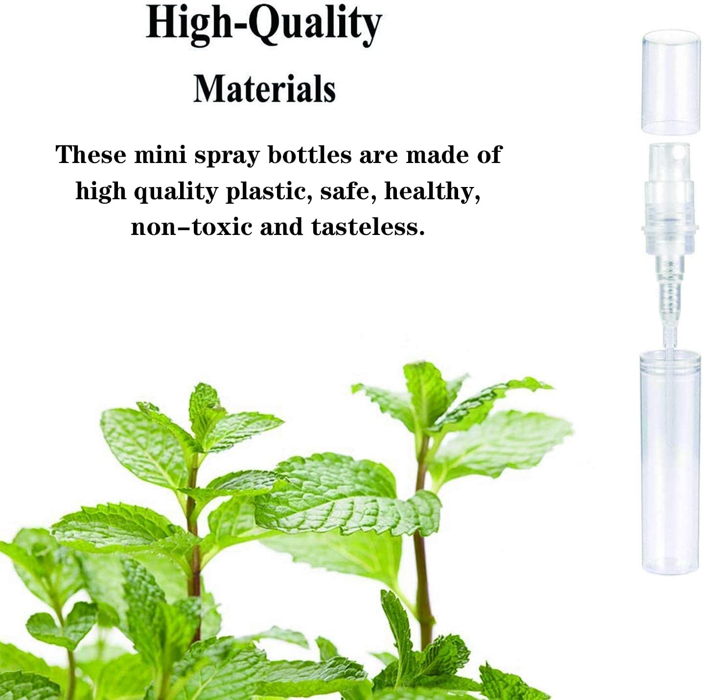 Clear Mini Spray Plastic Empty Sample Bottle Containers Fine Mist 100 Pcs 2ML