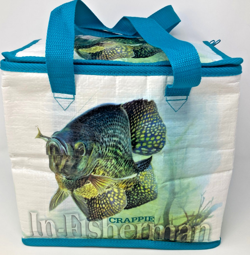 Crappie Fishing Drink Cooler Insulated Zip Bag In Fisherman 11in X 10in NOS