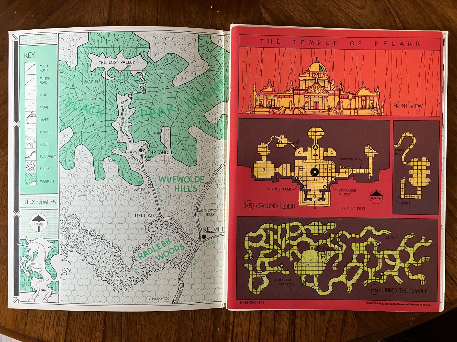 Dungeons & Dragons B10 Night's Dark Terror - Vintage - Map + some counters