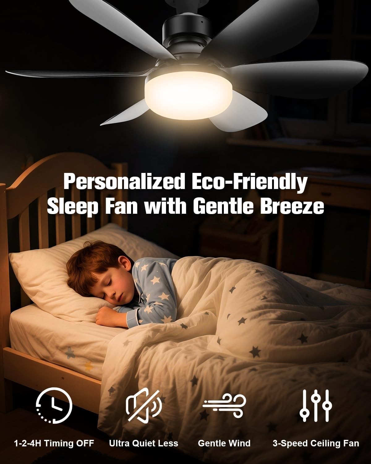 Quiet 2-in-1 Ceiling Fan Light with Remote - Modern Energy-Efficient Design