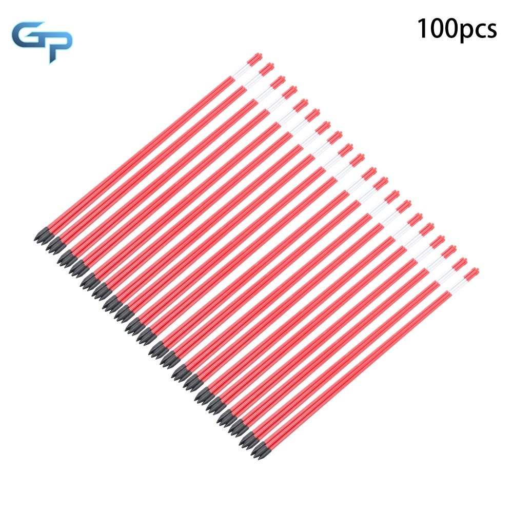 Red Driveway Markers 48In Long Reflective Markers 100Pcs Snow Stakes USA