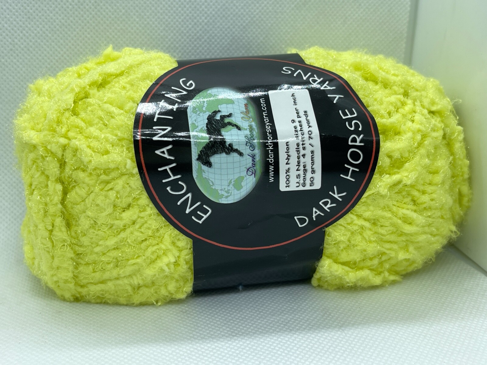 Dark Horse Yarns Enchanting #107 Neon Green Super Soft Chenille 50g 70y