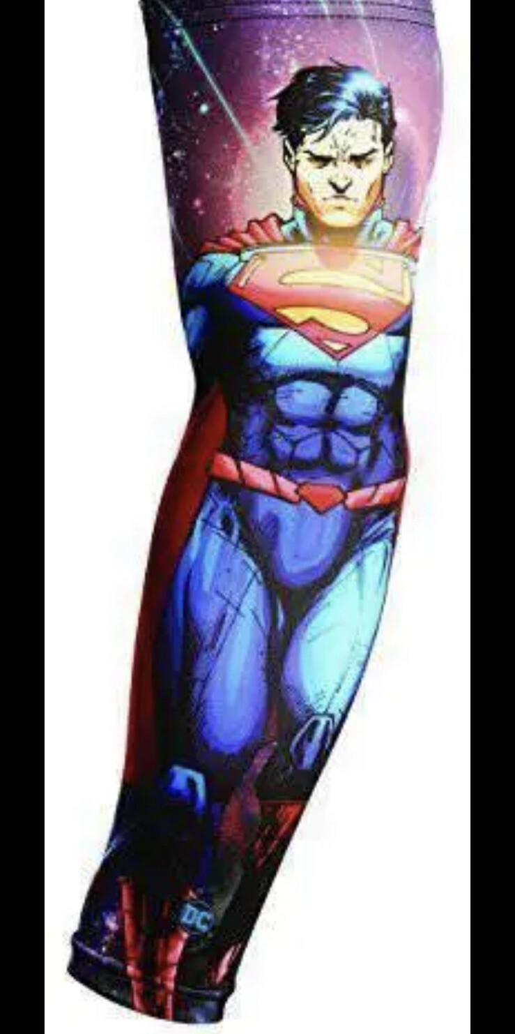Superman Compression Athletic Arm Sleeve Size Extra Small Licensed DC Comics