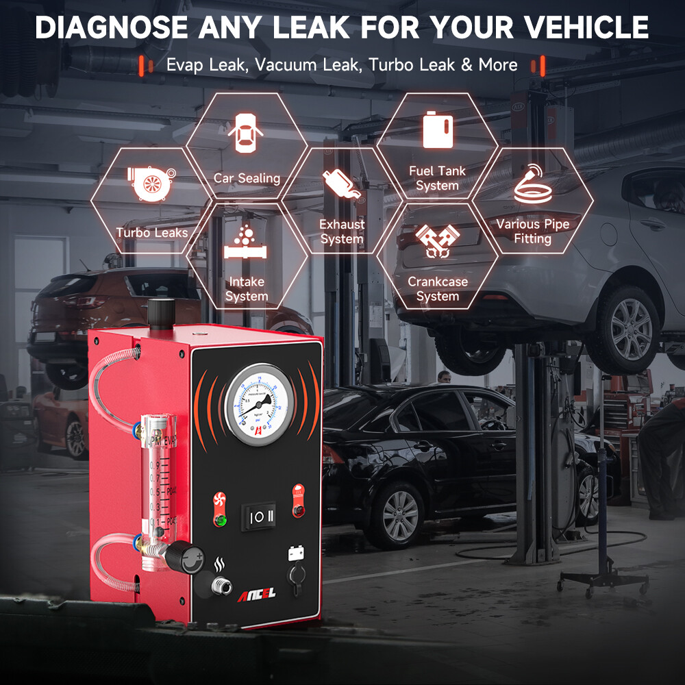 Automotive Pipe Leak Detector EVAP Smoke Machine Tester Kit Build-in Air Pump