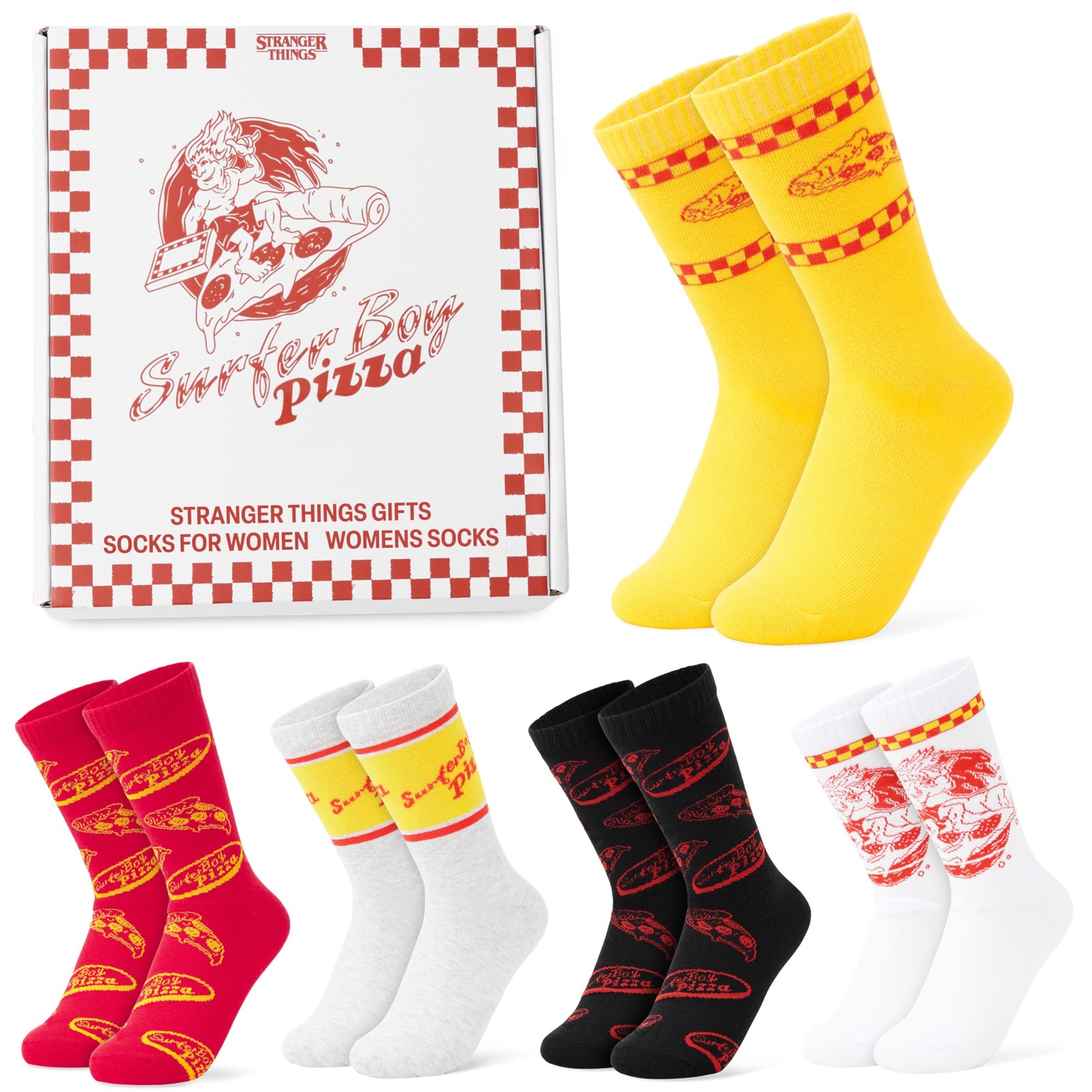 Stranger Things 5-Pack Socks for Women, Teens, Size 6–11, Cotton 6-11, Multi