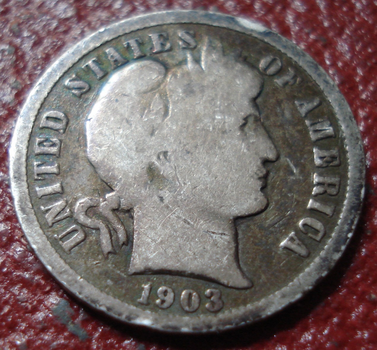 1903-O BARBER DIME IN GOOD CONDITION